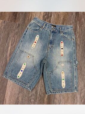 Kapital Kountry Clothing Jeweled Jorts Denim Shorts Men’s Size 30 Y2K